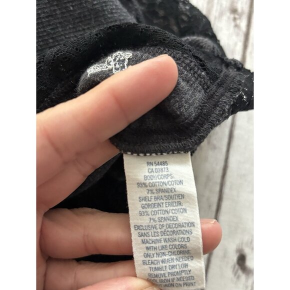 Y2k Dark Grey XS American Eagle Lace Tank  Cami Long Layering Shelf Bra - Picture 7 of 10